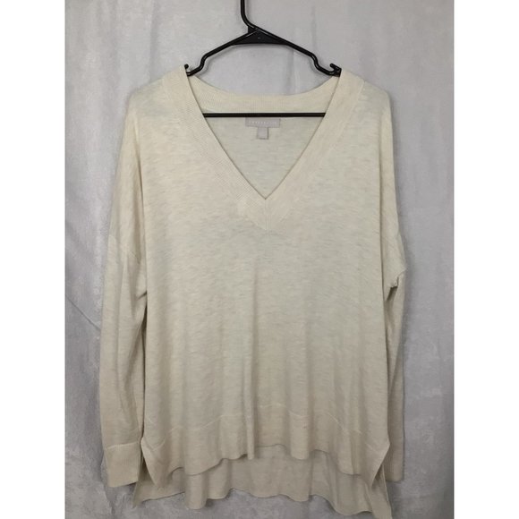 Chelsea 28 Everyday V-Neck Pullover Sweater SZ 1 Oatmeal - Picture 8 of 11